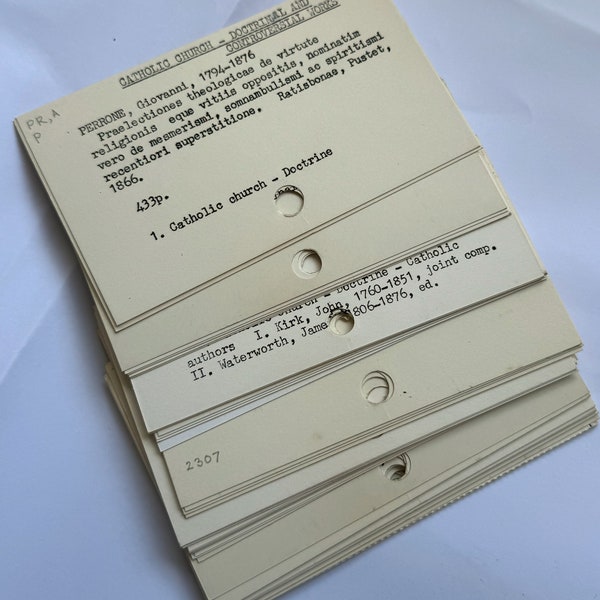 Genuine Vintage Library Catalogue Cards.