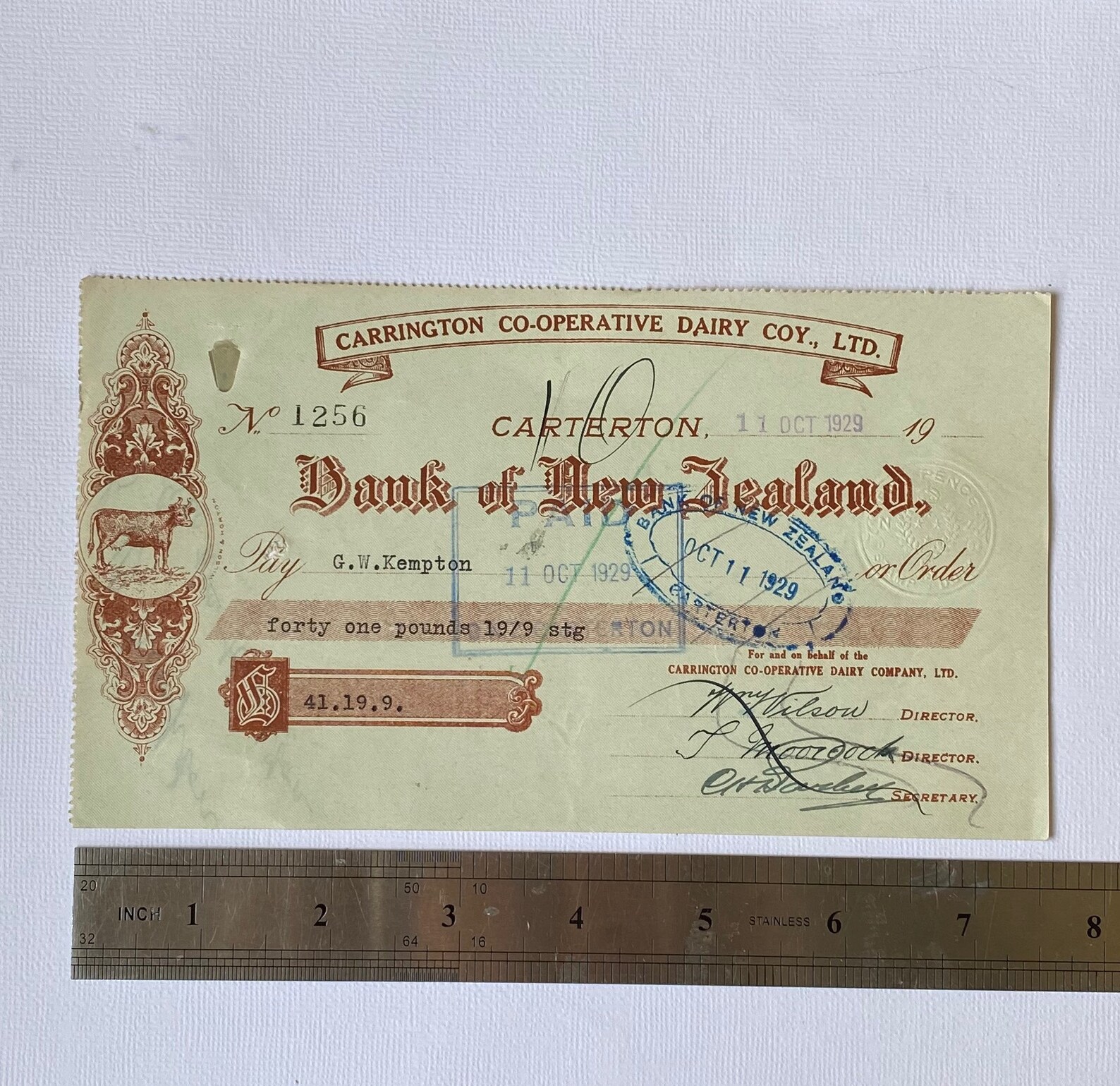 5 New Zealand Bank Cheques Vintage Bank Cheques 1930's Etsy UK