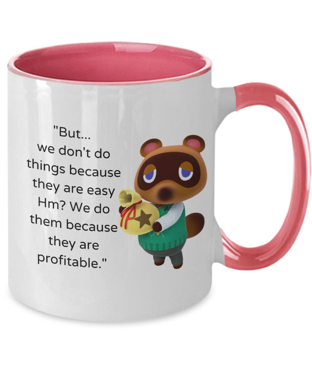Animal crossing tom nook coffee mug two tone 11 oz funny quote Etsy