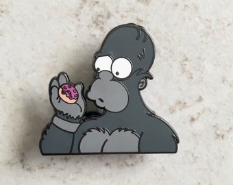 King Kong Homer Hard Enamel Pin | The Simpsons | Moneky | Horror | Scary | Halloween Badge | Yellow | Treehouse Of Horror | Ape | Gorilla