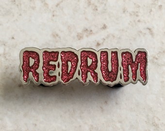 REDRUM Glitter Silver Hard Enamel Pin | Stephen King The Shining | The Overlook Hotel | Stanley Kubrick | 80s Horror Film | Book Badge