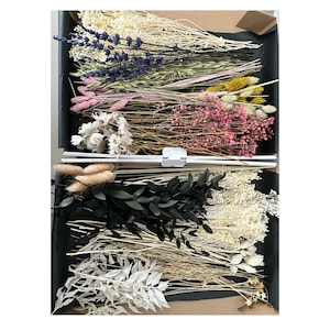 Trockenblumenbox DIY Set | Trockenblumen Mix in verschiedenen Farben | Trockenblumenpaket für kreative Projekte | DIY Trockenblumenstrauß