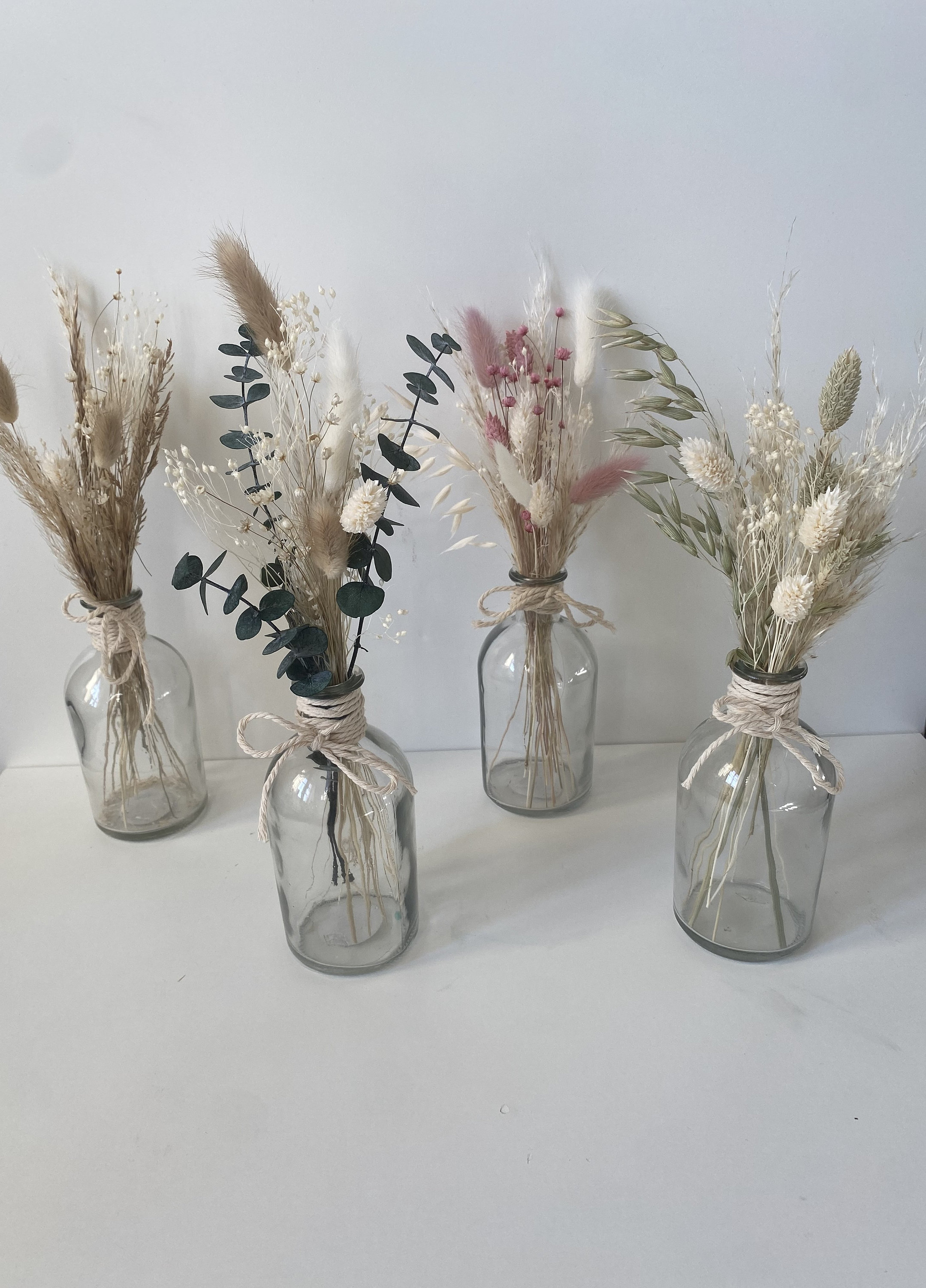 Trockenblumenstrauß mit Vase | kleiner Strauß | Hochzeitsdeko | Tischdeko | Geschenk