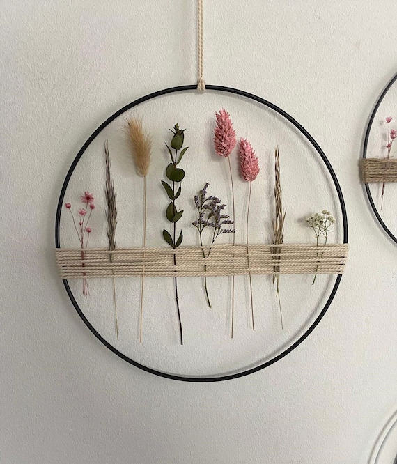 DIY Set | DIY Kit, Bastelset - Trockenblumenkranz, Blumen, Wanddeko, Blumendeko, Fensterdeko, Türkranz, Trockenblumen