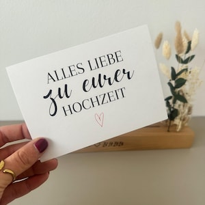 Postkarte Alles Liebe zur Hochzeit | weiß | Postkarten Grußkarte Hochzeitskarte, Glückwünsche zur Trauung  Dankeskarte | Karte | Brautpaar
