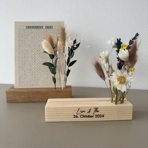 Mini bar à fleurs et porte-photo cadeau argent mariage personnalisable avec fleurs séchées porte-carte cadeau mariage personnel