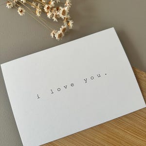 Postkarte i love you | weiß | schwarz | Grußkarte Weihnachten, Geburtstag, Dankeskarte | Karte | kleine Aufmerksamkeit Freundin