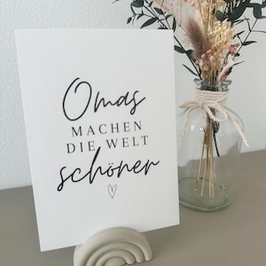 Postkarte OMAS machen die Welt schöner | weiß | schwarz | Grußkarte Oma, Weihnachten, Geburtstag, Dankeskarte | Karte| kleine Aufmerksamkeit