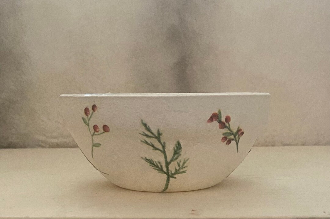 Decoupaged Glass Bowl Etsy