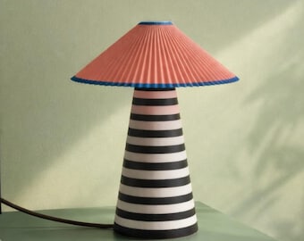 Tokyo:  Striped Table Lamp |  Pleated Shade, Graphic Stripes, Statement Lighting Piece