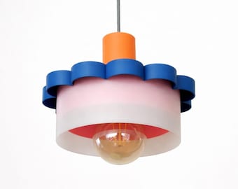 Pendant Lamp -  Blue, Pink and Orange Ceiling Light