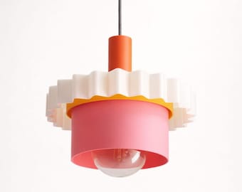 Pendant Light, Colorful Ceiling Lamp, Living Room Lighting, Blue & Pink Options