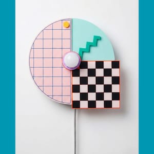 Aplique de pared Memphis colorido, lámpara de arte abstracto, enchufable, luz de noche colorida para dormitorio