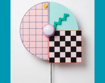 Colorful Geometric Wall Lamp | Modern Plug-in Wall Sconce | Bedroom Night Light