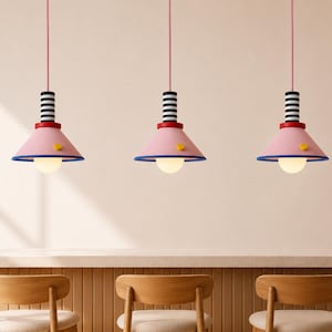 Colorful Pendant Light | Ceiling Lamp for Kitchen Island | Kids Room Lighting | Memphis Style Inspires image 11