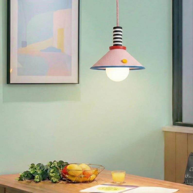Colorful Pendant Light | Ceiling Lamp for Kitchen Island | Kids Room Lighting | Memphis Style Inspires image 2