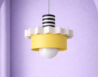 Modern Pendant Lamp , The Fun Side of Light, - 4 Color Options, 3D Printed