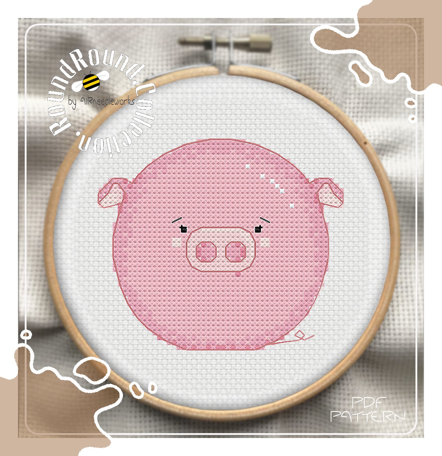 PIG Cross Stitch Pattern, PDF Digital Download, Cute, Animal, Farm ...