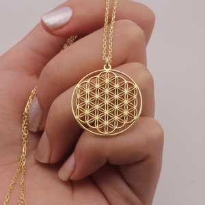 Gold Plated On Silver, Flower of Life, Flower Of Life Necklace, Flower of Life Pendant, Flower of Life Pendant Gold, Life Flower