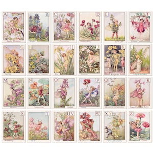 ABC Fairies de Cicely Mary Barker | Illustrations de fées alphabet vintage | Téléchargement numérique (lot de 24)