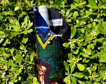 Handmade African Wine Cover - Reusable Wine Sleeve - Cultural Wine Sleeve/Cover - Artisanal Wine Cover - Handmade Wine Holder