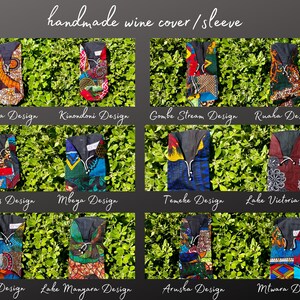 Handmade African Wine Cover Reusable Wine Sleeve Cultural Wine Sleeve/Cover Artisanal Wine Cover Handmade Wine Holder image 3