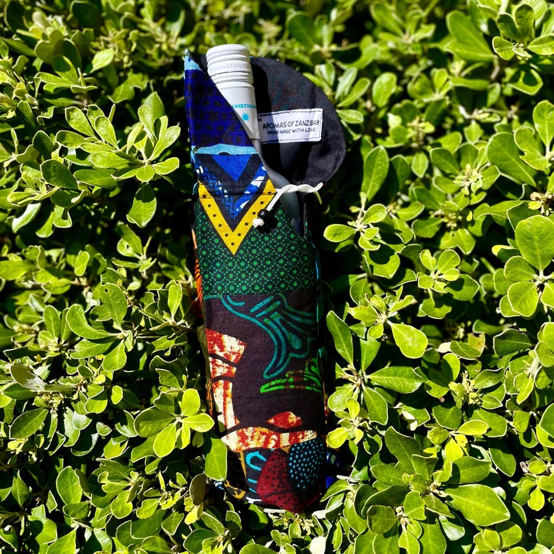 Handmade African Wine Cover Reusable Wine Sleeve Cultural Wine Sleeve/Cover Artisanal Wine Cover Handmade Wine Holder image 1