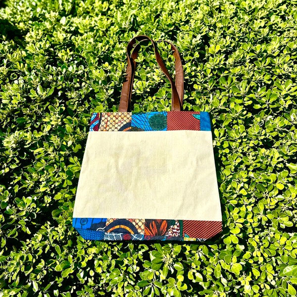 Handmade African Canvas Tote Bag - African Cloth Travel Bag - African Tote Bag - Unique Handmade African Cloth - Cultural Bag