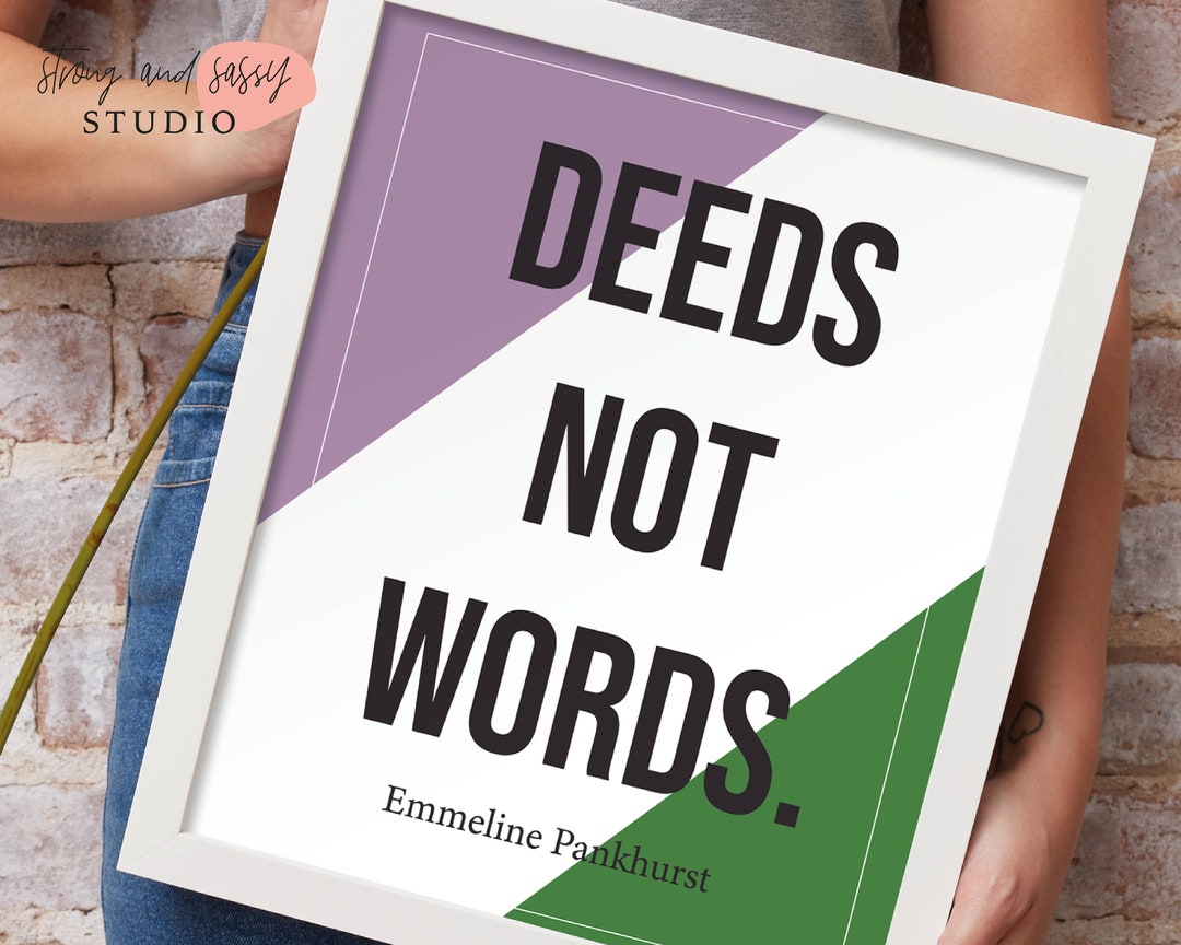 Deeds Not Words Typography Digital Download Illustration - Etsy