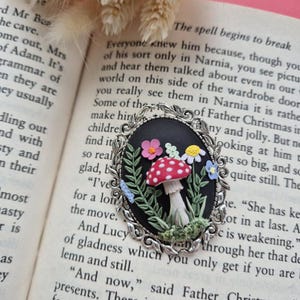 Botanical brooch, Mothers day gift, Mushroom jewellery,  Gift for Grandma