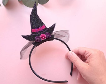 Witch hat hairband, Halloween dressing up, Trick or treat, Cute witch hat