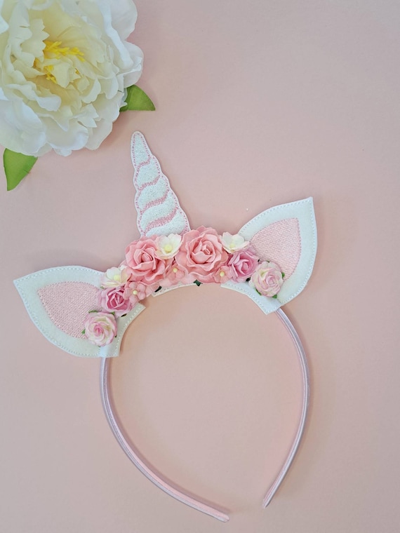 Süße Einhorn-Haarbänder Für Babymädchen – Satin & Chiffon, 2er Set Mit Blumen & Spitze
