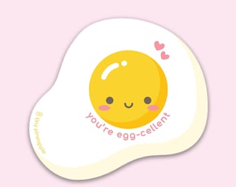Egg MAGNET— "you're egg-cellent" Tiny Pineapple Studio (baking bakery carbs toast cooking chef food foodie yolk love romantic pun)