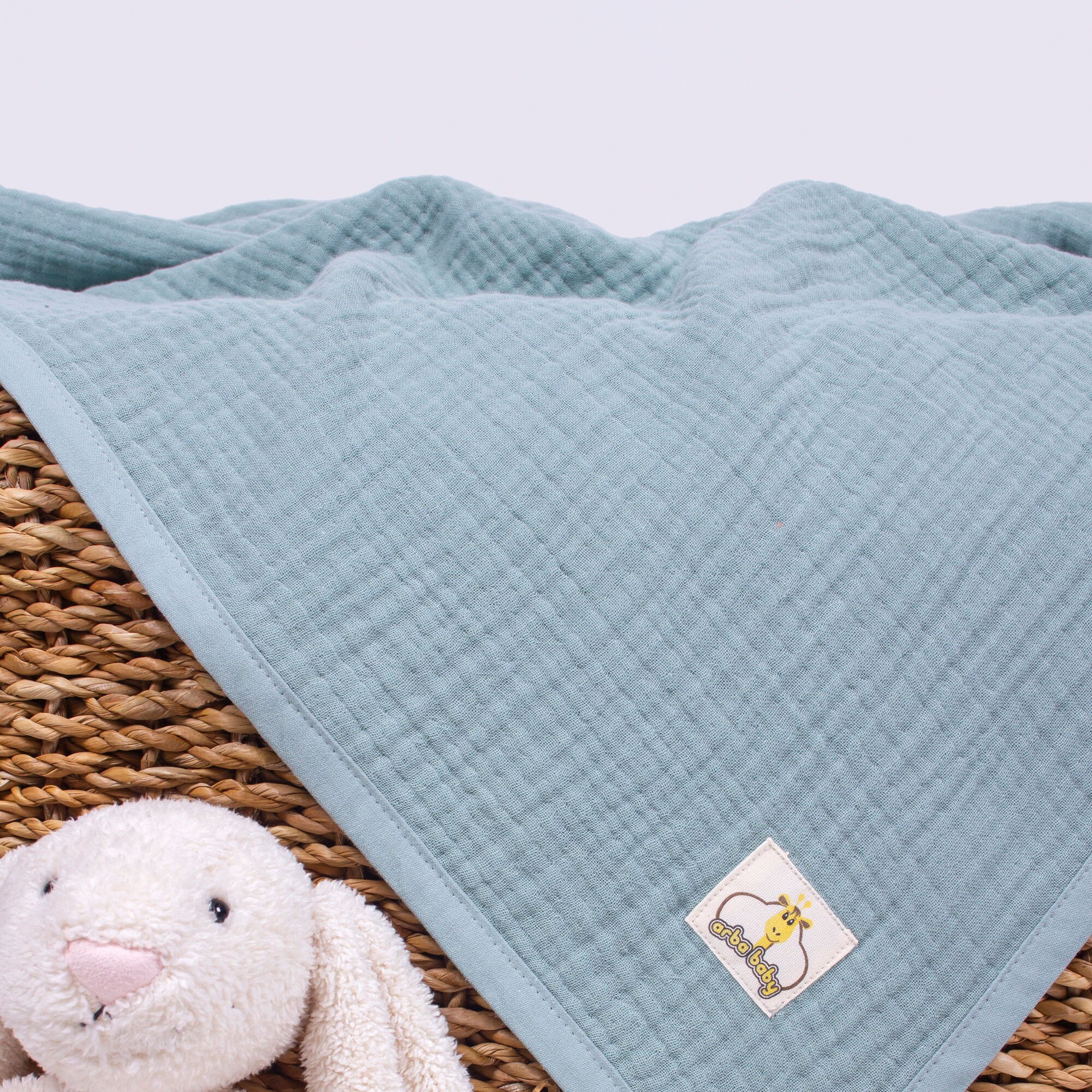 4 Layer Muslin Cotton Blankets Organic Cotton Green Color Etsy