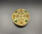 1930 39 s Vintage Brass Rouge Powder Compact