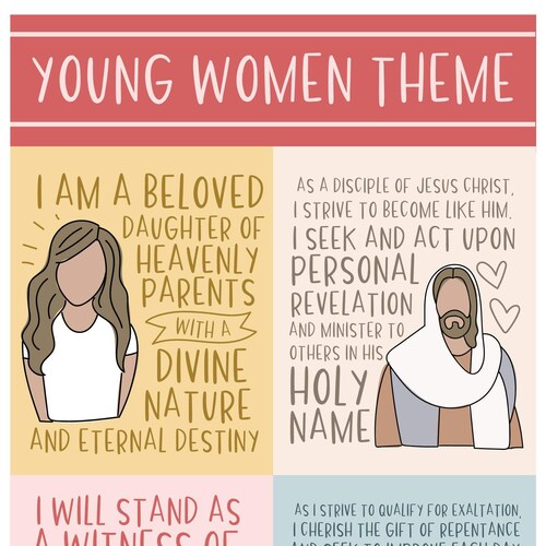 YW Theme Coloring Page LDS New Young Women Printable - Etsy
