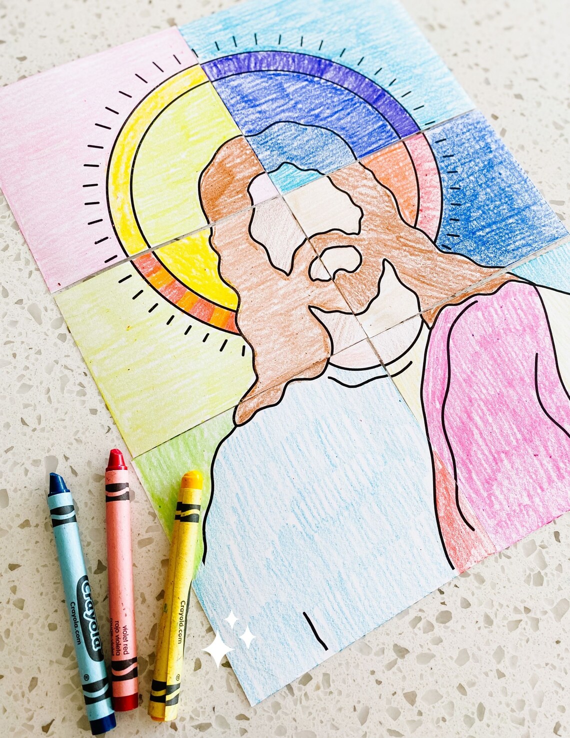 Jesus Coloring Page Puzzle - Etsy