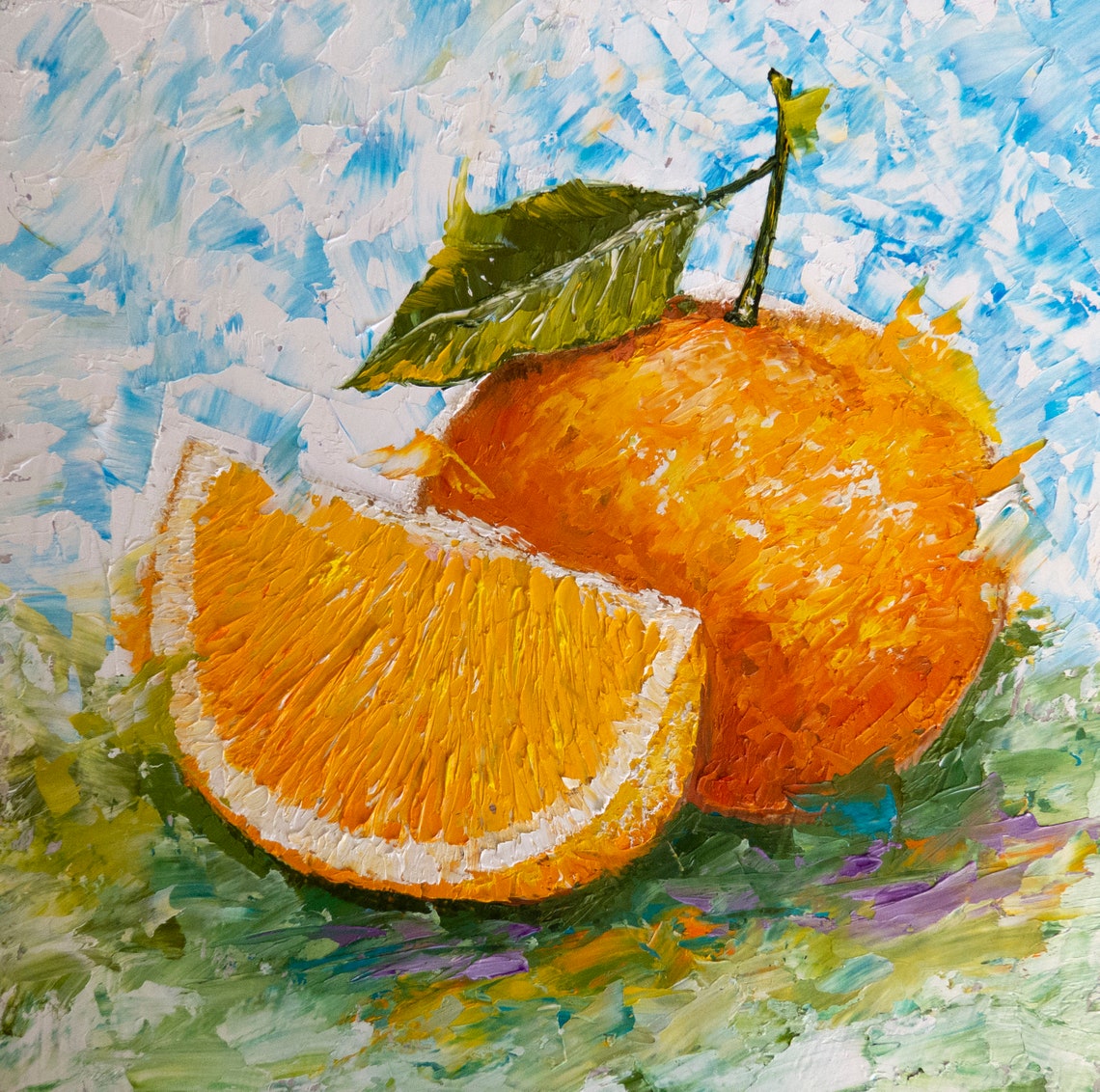 Orange Painting Original Fine Art Fruit Small Oil Painting 8 X Etsy