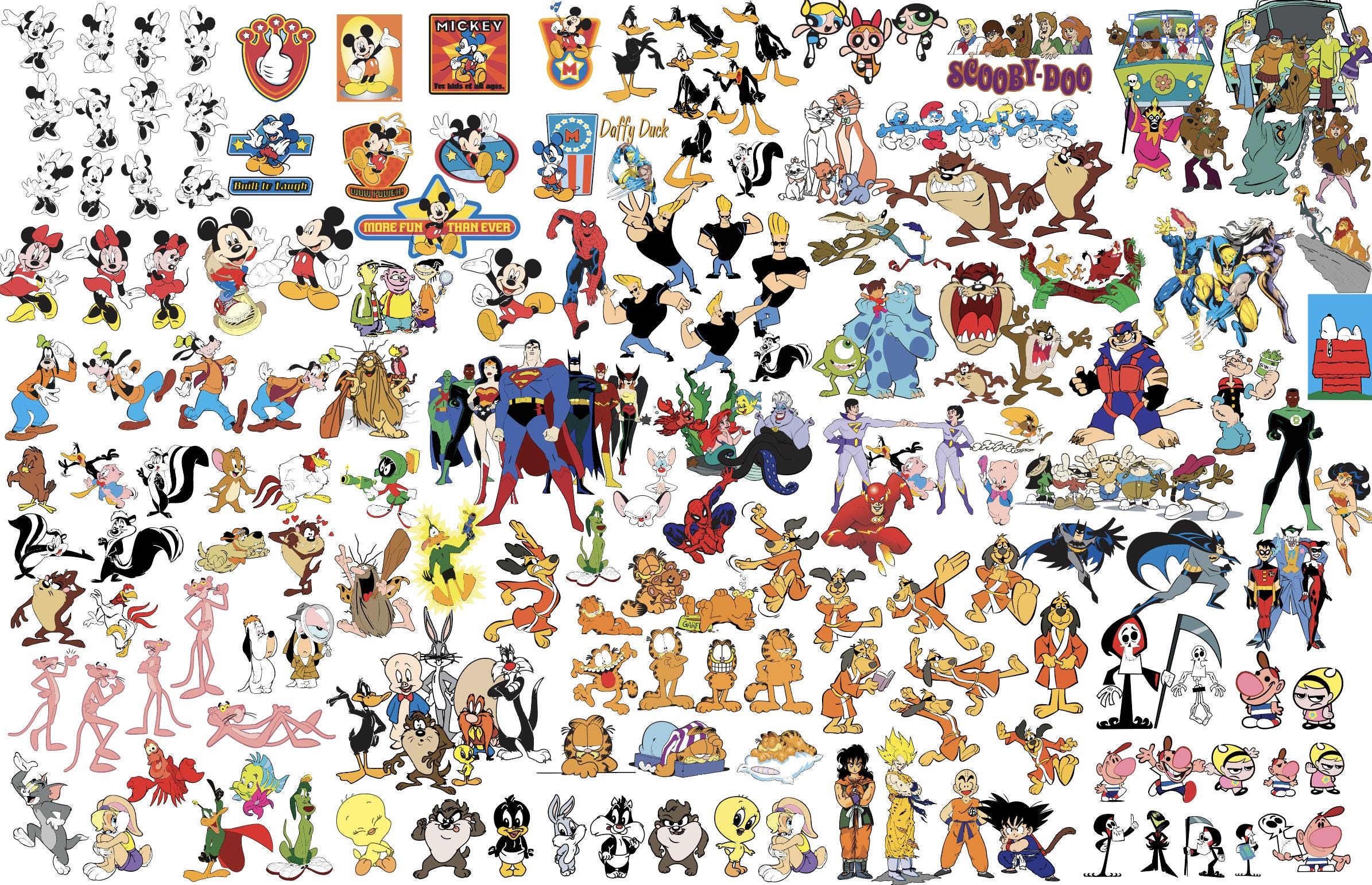 Cartoon Character SVG Bundle - Printable Vector Designs (Digital Download)