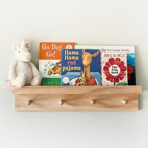 Shelf Shaker Peg Hanger, Montessori Style Shelf Clothes Hanger, Nursery Coat Rack, Baby Room Shelf, Coat Rack, Wooden Peg Rail, Minimalist