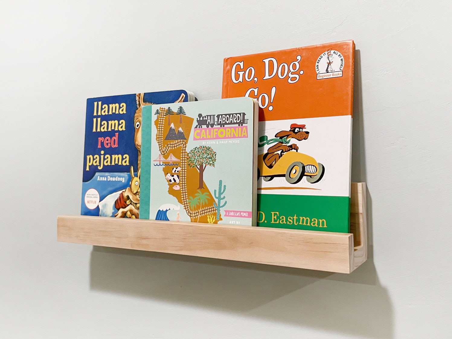 Narrow Ledge Shelf, Bookshelf, Montessori Style Nursery Bookshelf