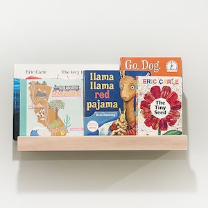 Wide Ledge Shelf, Bookshelf, Montessori Style Nursery Bookshelf, Bookshelf Nursery Decor, Floating Shelves, Wooden Picture Ledge