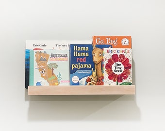 Wide Ledge Shelf, Bookshelf, Montessori Style Nursery Bookshelf, Bookshelf Nursery Decor, Floating Shelves, Wooden Picture Ledge