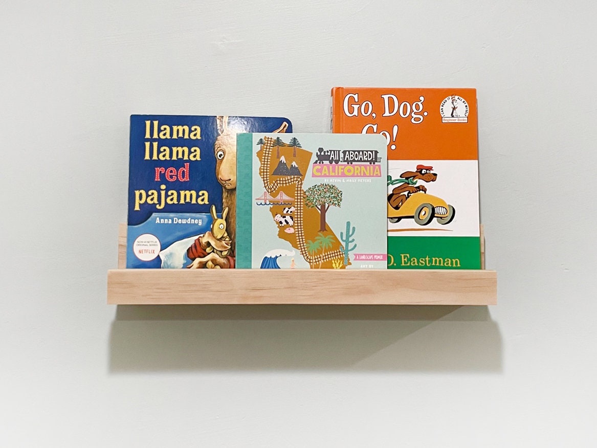 Narrow Ledge Shelf, Bookshelf, Montessori Style Nursery Bookshelf