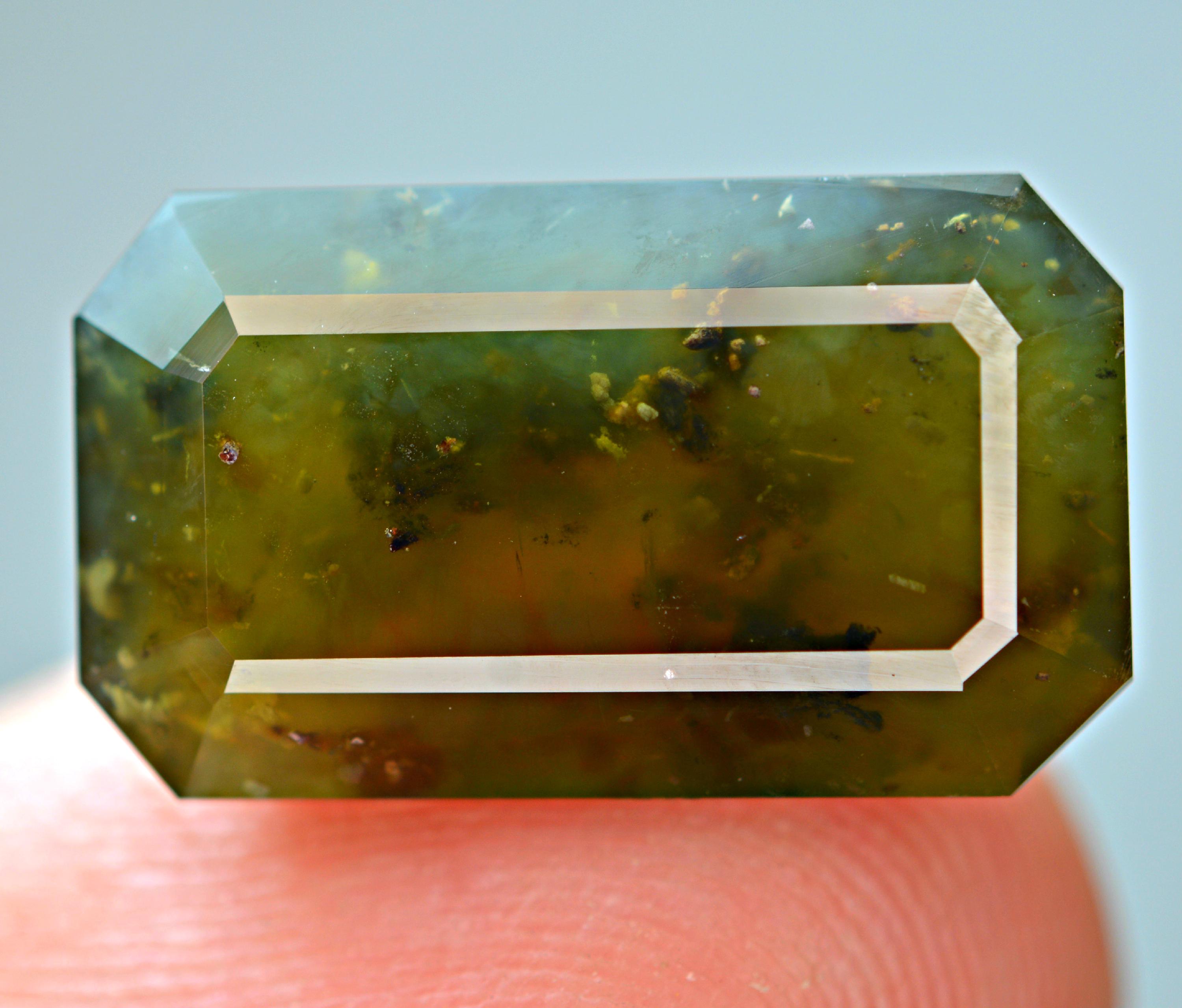 Gooseberry Green Hydro Grossular Garnet top cut Gemstone from Pakistan