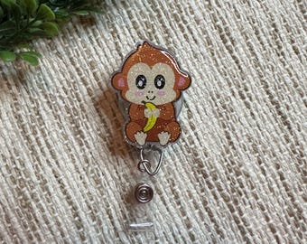 Monkey Badge Reel • Animal ID Holder for Nurses & Veterinarian