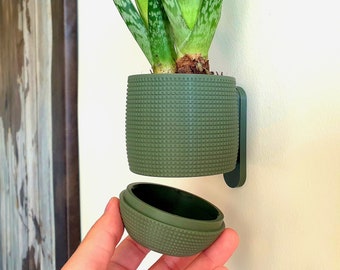 Wall Planter with Hidden Drip Tray, Renter friendly planter, Grid planter, Wall mounted planter