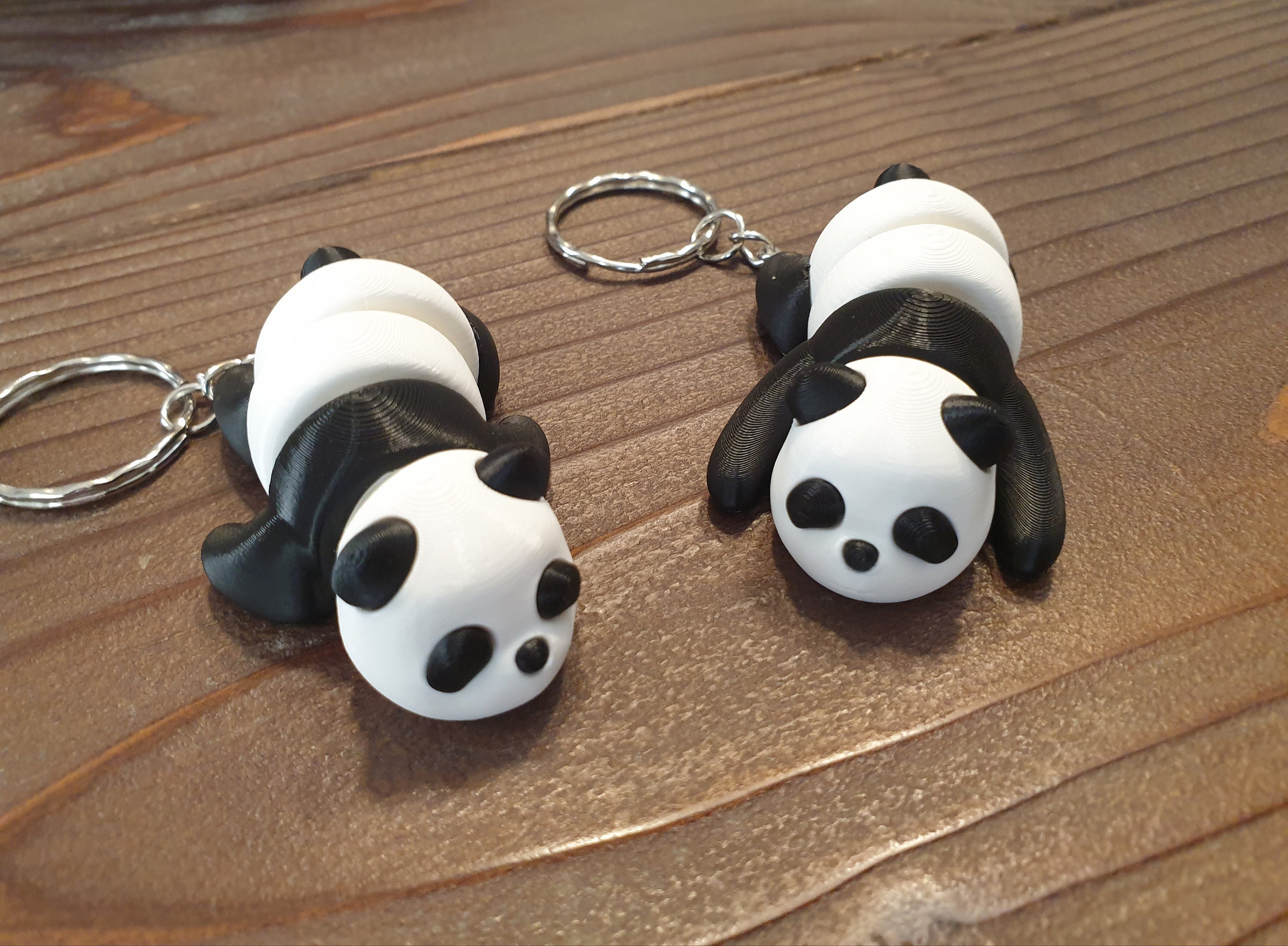 Baby panda keychain, Panda Key Chain, 3d printed, Articulated Panda, Fidget  keychain