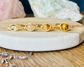 Crystal Wire Ring, 14k Gold Filled Wire Ring, Trendy Boho Wire Rings, Stackable Wire Rings, Gemstone Jewelry, Healing Stone Ring