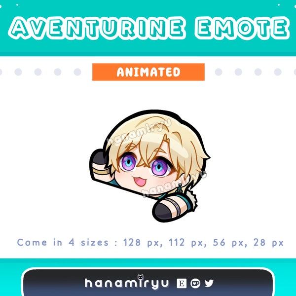 Aventurine Bongo Animated Emote, Cute Chibi Honkai Star Rail Aventurine Clap Table Animation Emoji, For Streamer Twitch Youtube Discord